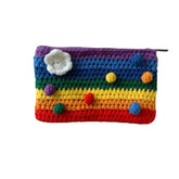 Rainbow Wallet Card Holder Knitted Coin Bag